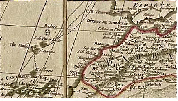 Antiguo mapa de África Occidental.