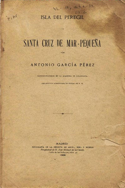 'Isla de Peregil y Santa Cruz de Mar Pequeña' (1908), García Pérez.