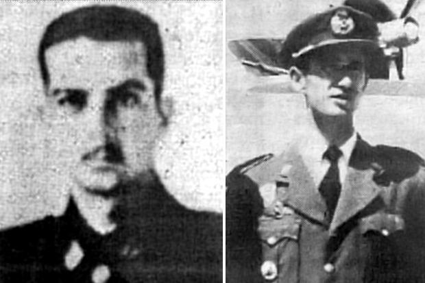 Pilotos capitán Alberto Antón y alférez Antonio Sánchez.
