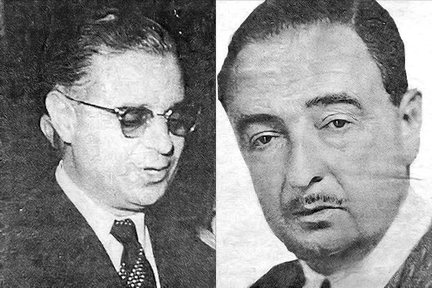 A la izquierda, Ahmed Balafrej, ministro de Exteriores de Marruecos y embajador en la ONU. A la derecha, José Félix de Lequerica, embajador español en la ONU en 1957.