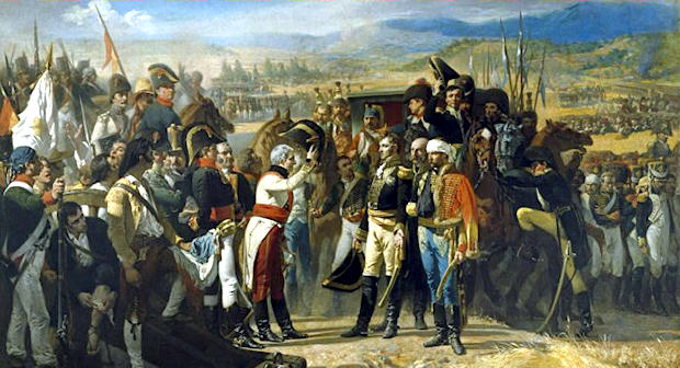 La pintura ilustra la guerra de independencia de España (Bajo Copyright)