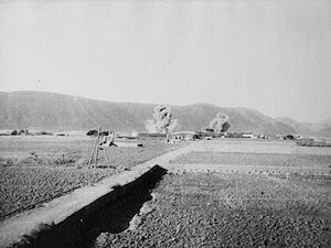Demolición del fuerte de Telata por las fuerzas españolas en retirada. Fotografía: Archivo Contijoch.
