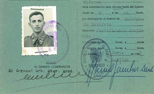 Documento militar de Luis Ruiz Gutiérrez. (Foto: Luis Ruiz Gutiérrez)