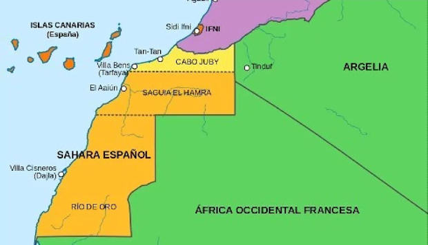 Mapa del África Occidental en 1957.