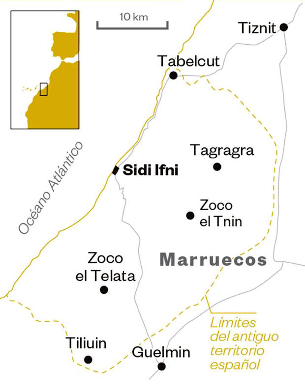 Mapa del antiguo territorio español.