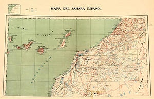 Mapa del Sáhara Español.