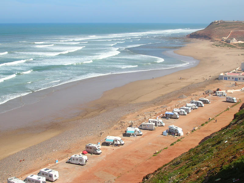 La playa de Sidi Ifni y el camping.