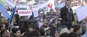Imagen de la manifestación que ha tenido lugar en Rabat, Marruecos