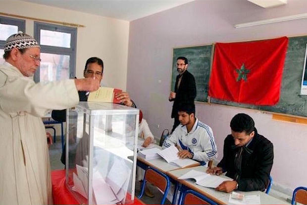 Marruecos, colegio electoral, 2016.