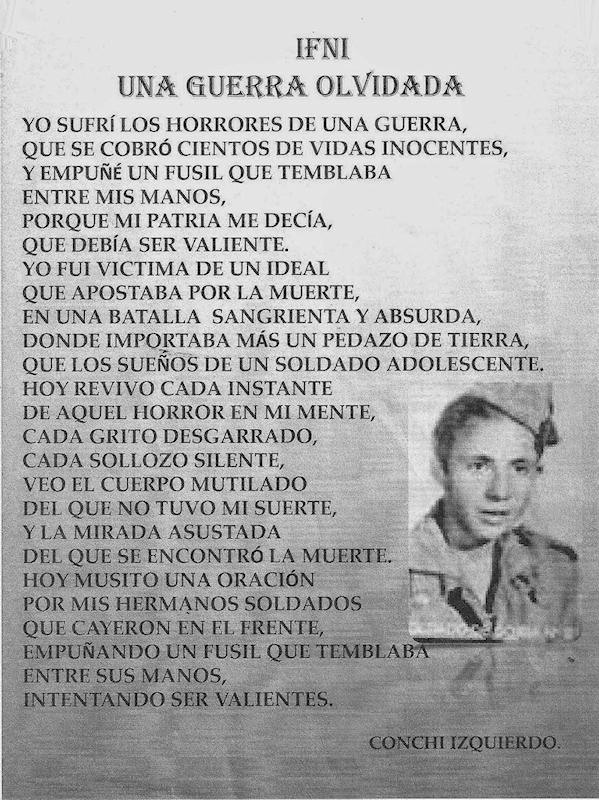 Poesía de Conchi Izquierdo 'Ifni, una guerra olvidada'.