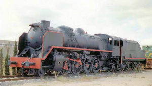 Locomotora a vapor típica de los años 60