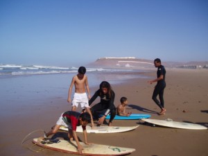 Surf en la playe de Sidi Ifni