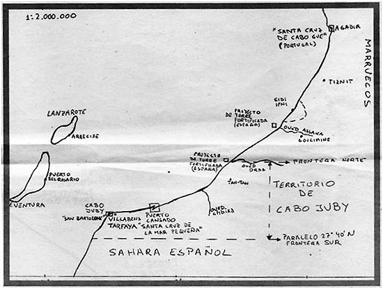 Mapa realizado por el historiador Carlos Jesús Esquembri.
