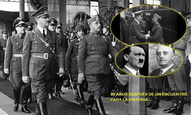 Encuentro en Hendaya entre Franco y Hitler en 1940.