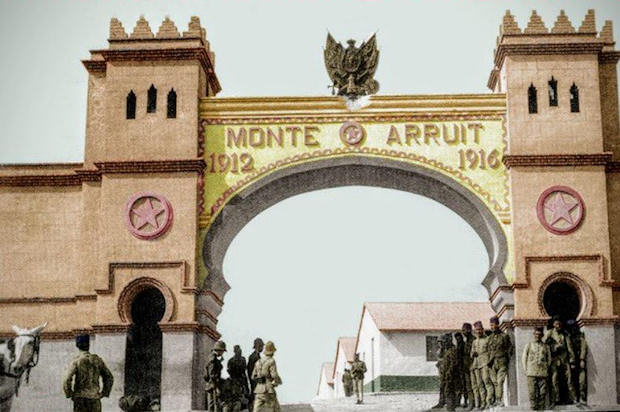 Fachada de la fortificación de Monte Arruit asediada por las tropas rifeñas desde el 24 de julio al 9 de agosto de 1921. 