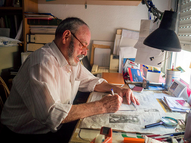 Ángel Ruiz en su estudio (foto del autor)