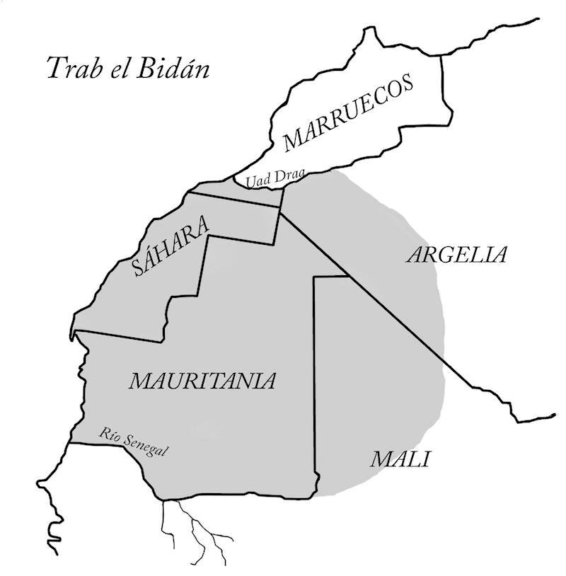 Zona que comprendía la Trab el Bidán (mapa elaborado por el autor) 