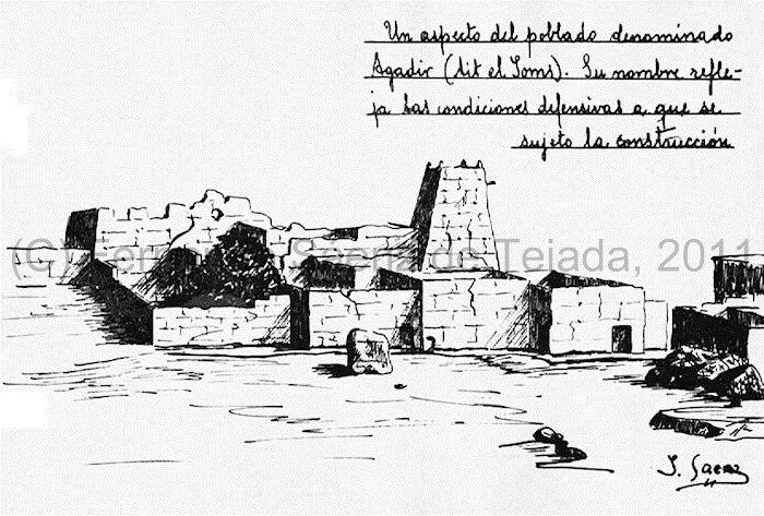 Un aspecto del poblado denominado Agadir (Ait el Joms). Su nombre refleja las condiciones defensivas a que se sujetó la construcción.