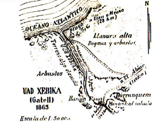Mapa de Uad Xebika (Gatell, 1865)
