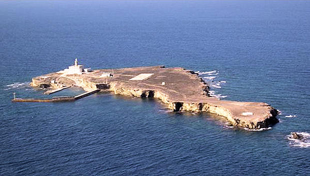 Vista aérea dela Isla de Alborán.