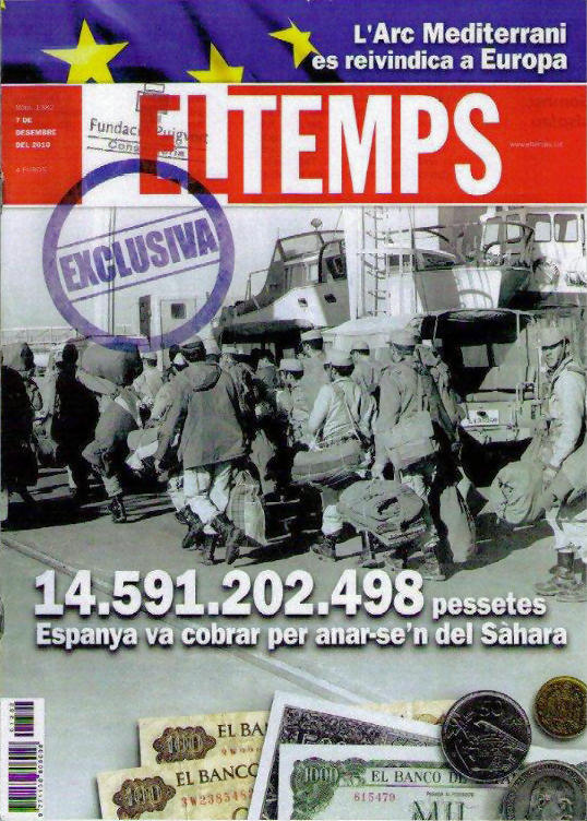 Portada del nº 1.382 de la revista catalana El Temps.