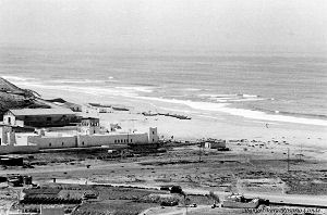 Playa de desembarco en los años 50
