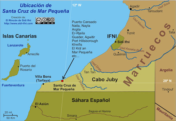 Mapa de la ubicación de Santa Cruz de Mar Pequeña.