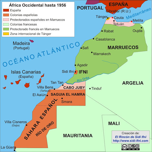 África Occidental hasta la independencia de Marruecos (1956)